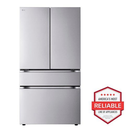 LG - 36-in Wide Counter-Depth MAX 25.5 Cu. Ft. 4-Door French Door Smart Refrigerator with Full-Convert Drawer - Stainless Steel