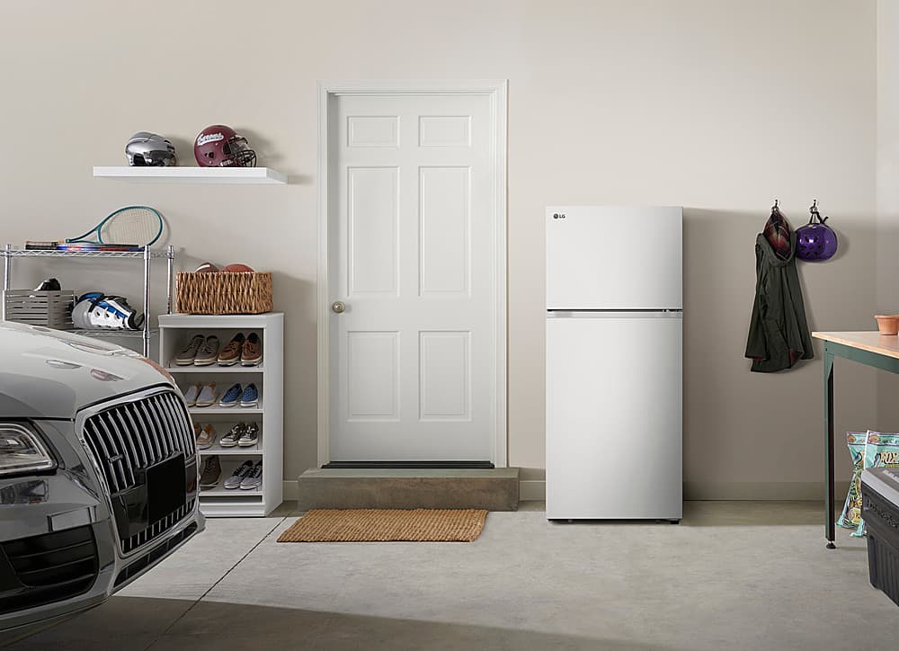 LG - 30-in Wide 17.5 Cu. Ft. Garage Ready Top Freezer Refrigerator with Reversible Doors - White