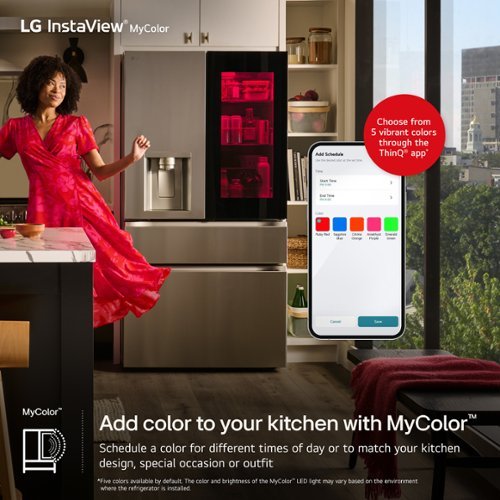 LG - 36-in Wide Standard-Depth MAX 28.6 Cu. Ft. 4-Door French Door-in-Door Smart Refrigerator with InstaView MyColor - Stainless Steel