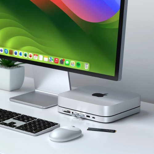 Satechi - Stand & Hub For Mac Mini / Studio With NVMe SSD Enclosure - Silver
