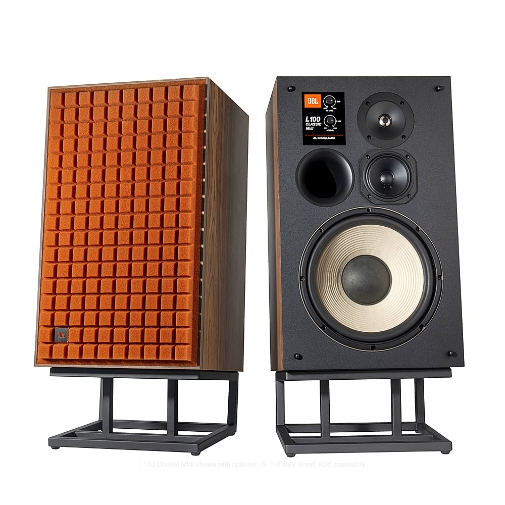 JBL - L100 Classic Mark II Orange Grille Loudspeaker (Each) - Walnut