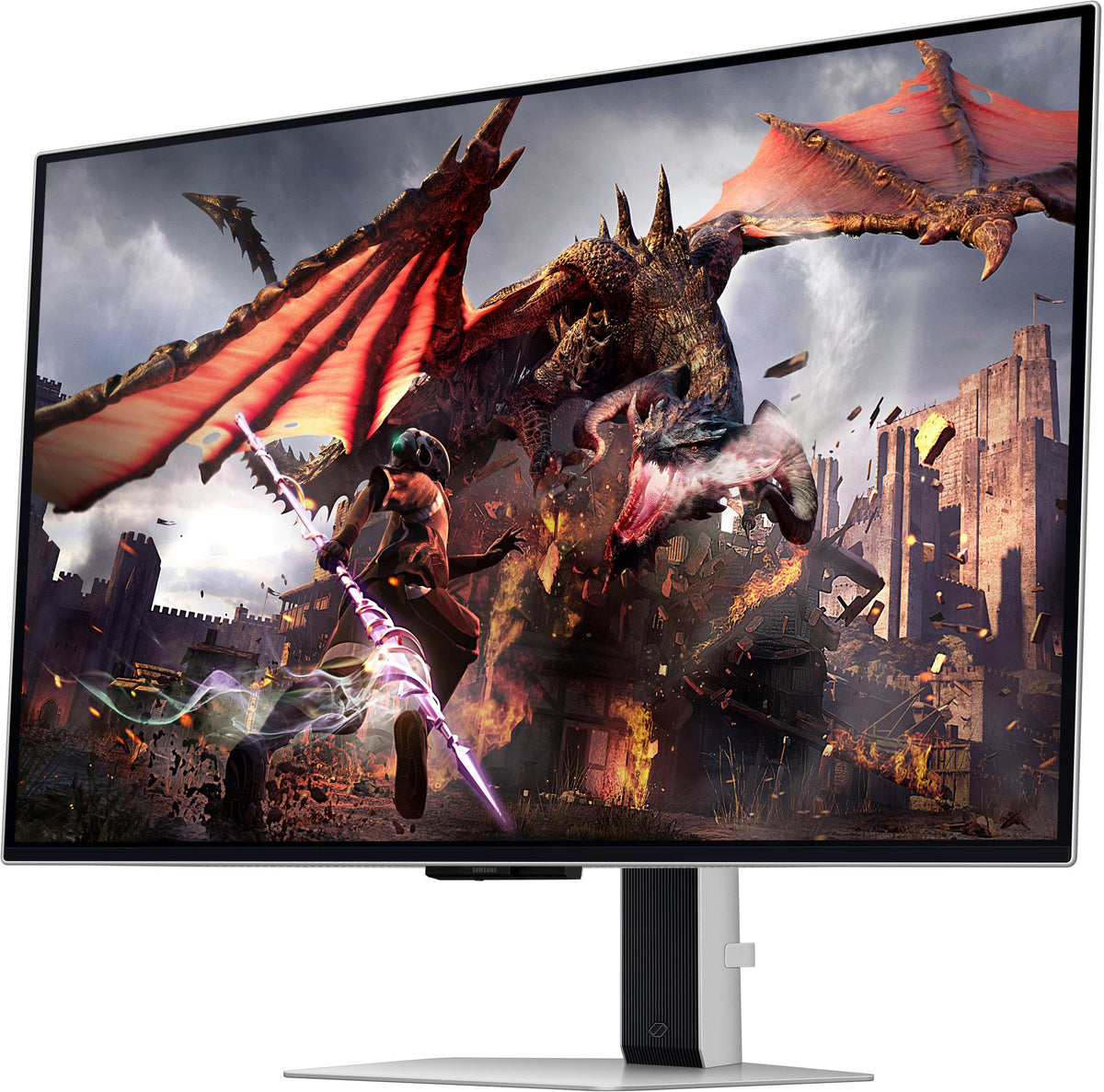 Samsung - 32" Odyssey OLED G8 (G80SD) 4K UHD 240Hz 0.03ms Smart Gaming Monitor with HDR - Silver