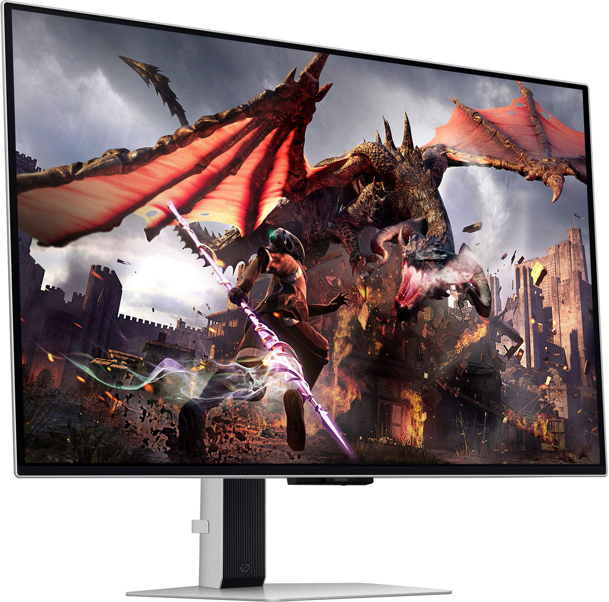 Samsung - 32" Odyssey OLED G8 (G80SD) 4K UHD 240Hz 0.03ms Smart Gaming Monitor with HDR - Silver