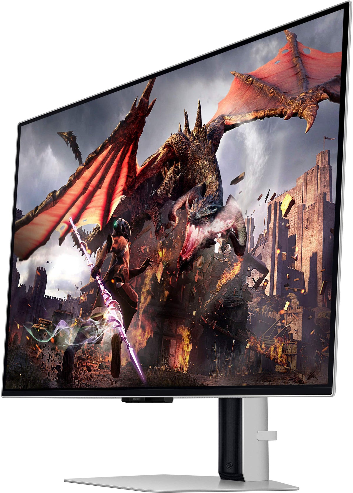 Samsung - 32" Odyssey OLED G8 (G80SD) 4K UHD 240Hz 0.03ms Smart Gaming Monitor with HDR - Silver