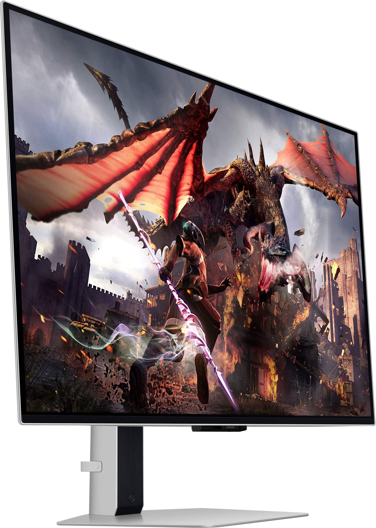 Samsung - 32" Odyssey OLED G8 (G80SD) 4K UHD 240Hz 0.03ms Smart Gaming Monitor with HDR - Silver