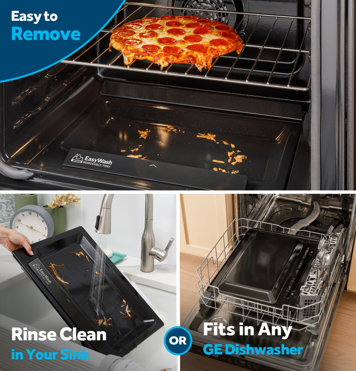 GE - 30 in. Wide 5 Burners 5.3 Cu. Ft. Slide-In Gas Convection Range with Steam Cleaning and EasyWash Tray - Stainless Steel