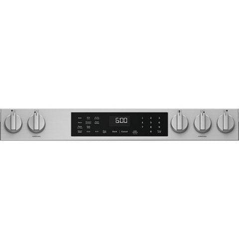 GE - 30 in. Wide 5 Burners 5.3 Cu. Ft. Slide-In Gas Convection Range with Steam Cleaning and EasyWash Tray - Stainless Steel