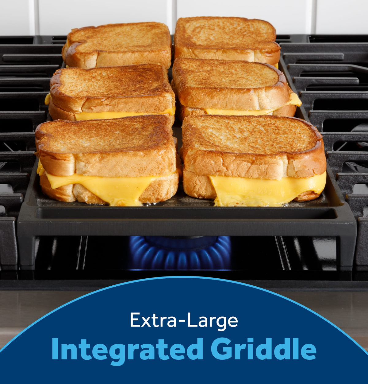 GE - 30 in. Wide 5 Burners 5.3 Cu. Ft. Slide-In Gas Convection Range with Steam Cleaning and EasyWash Tray - Stainless Steel