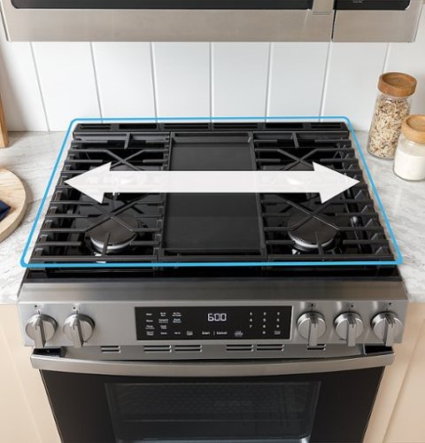 GE - 30 in. Wide 5 Burners 5.3 Cu. Ft. Freestanding Gas Range with Self-Clean and Steam Cleaning Option and Crisp Mode - Stainless Steel