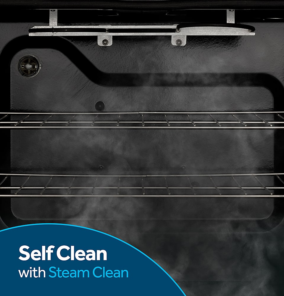 GE - 30 in. Wide 5 Burners 5.3 Cu. Ft. Freestanding Gas Range with Self-Clean and Steam Cleaning Option and Crisp Mode - Stainless Steel
