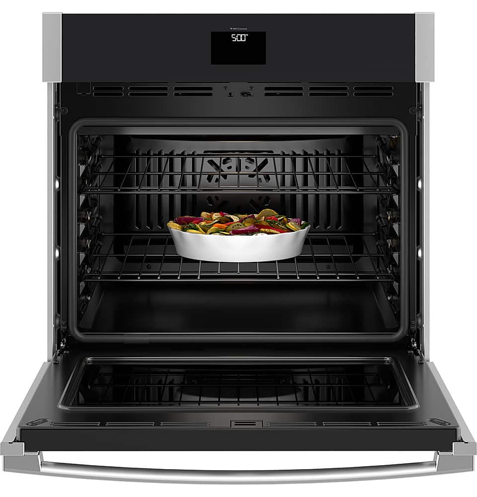 GE - 30" Built-In Single Electric Convection Wall Oven with No Preheat Air Fry - Stainless Steel