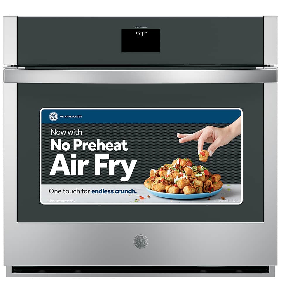 GE - 30" Built-In Single Electric Convection Wall Oven with No Preheat Air Fry - Stainless Steel