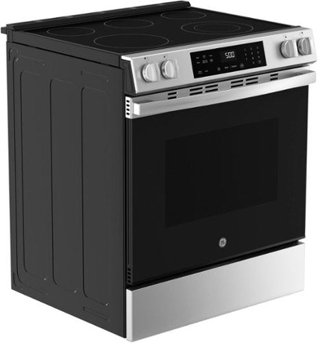 GE - 30 in. Wide 5 Elements 5.3 Cu. Ft. Slide-In Electric Range with Self-Clean and Steam Cleaning Option and Crisp Mode - Stainless Steel