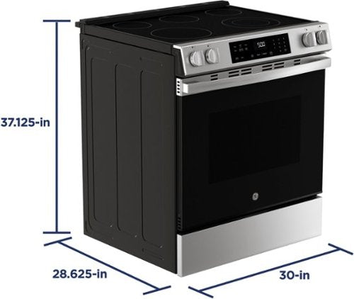GE - 30 in. Wide 5 Elements 5.3 Cu. Ft. Slide-In Electric Range with Self-Clean and Steam Cleaning Option and Crisp Mode - Stainless Steel
