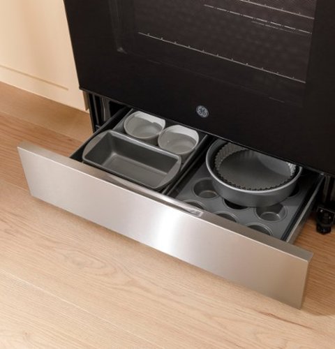 GE - 30 in. Wide 5 Elements 5.3 Cu. Ft. Slide-In Electric Range with Self-Clean and Steam Cleaning Option and Crisp Mode - Stainless Steel