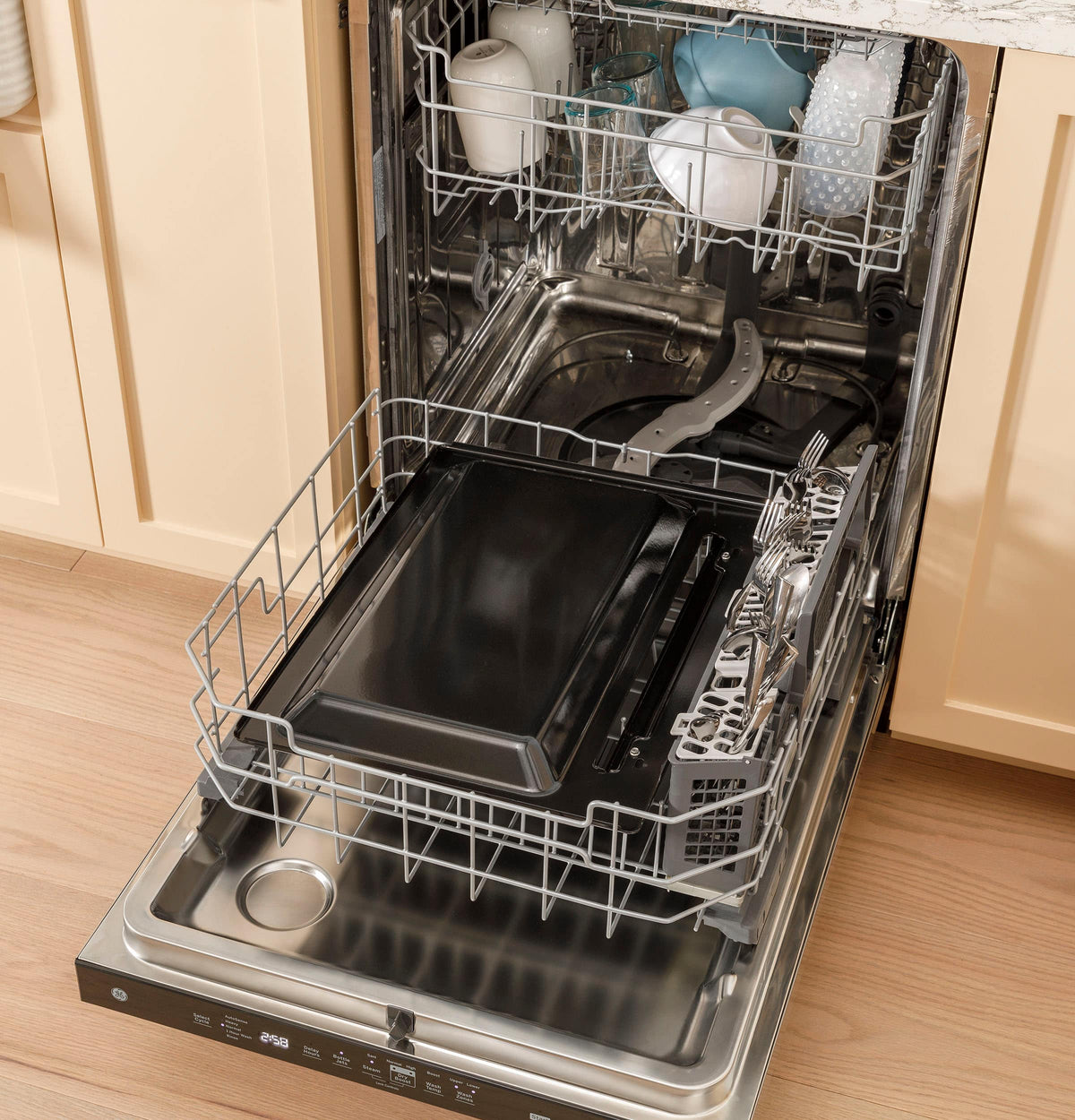 GE - 30 in. Wide 5 Elements 5.3 Cu. Ft. Slide-In Electric Range with Self-Clean and Steam Cleaning Option and Crisp Mode - Stainless Steel
