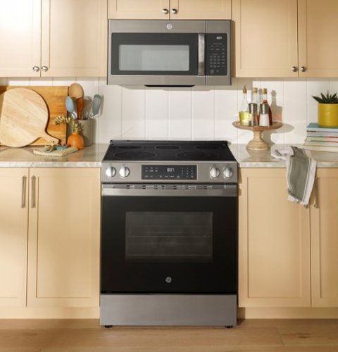 GE - 30 in. Wide 5 Elements 5.3 Cu. Ft. Slide-In Electric Range with Self-Clean and Steam Cleaning Option and Crisp Mode - Stainless Steel