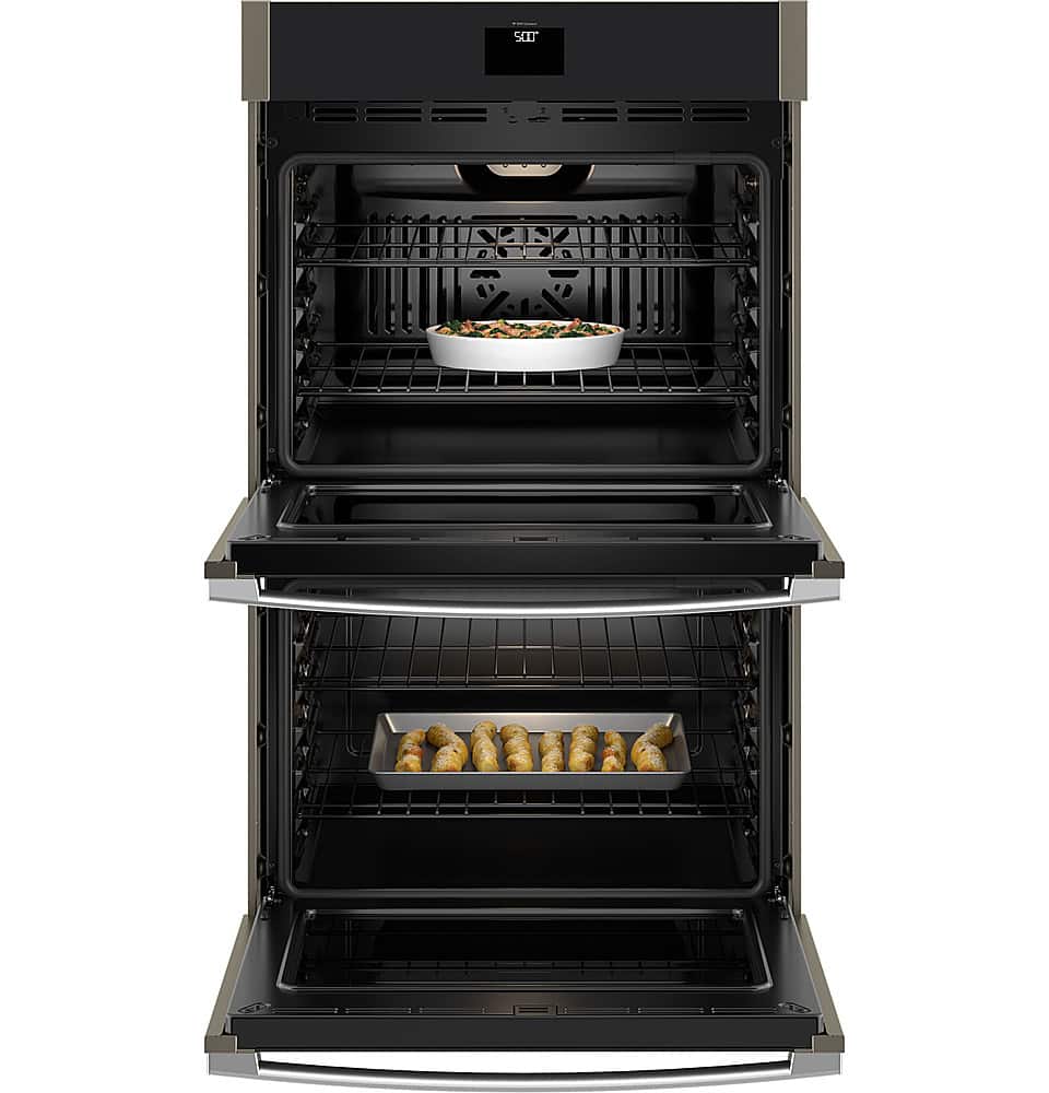 GE - 30" Built-In Electric Convection Double Wall Oven with No Preheat Air Fry - Slate