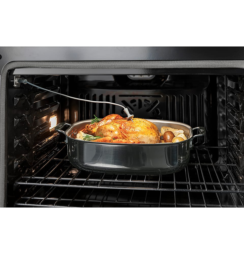 GE - 30" Built-In Electric Convection Double Wall Oven with No Preheat Air Fry - Slate