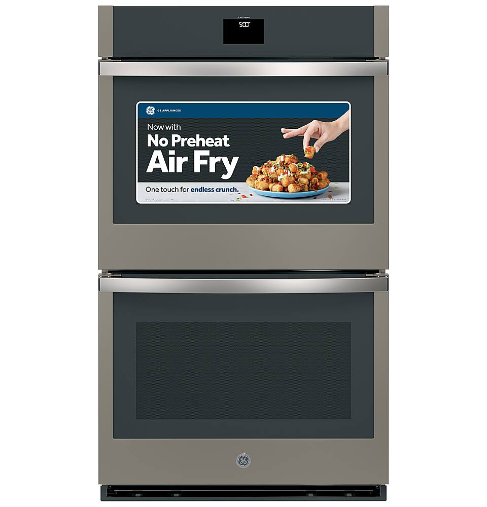GE - 30" Built-In Electric Convection Double Wall Oven with No Preheat Air Fry - Slate