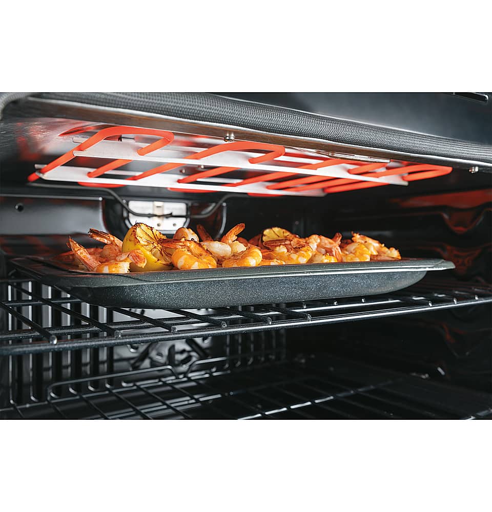 GE - 30" Built-In Electric Convection Double Wall Oven with No Preheat Air Fry - Slate