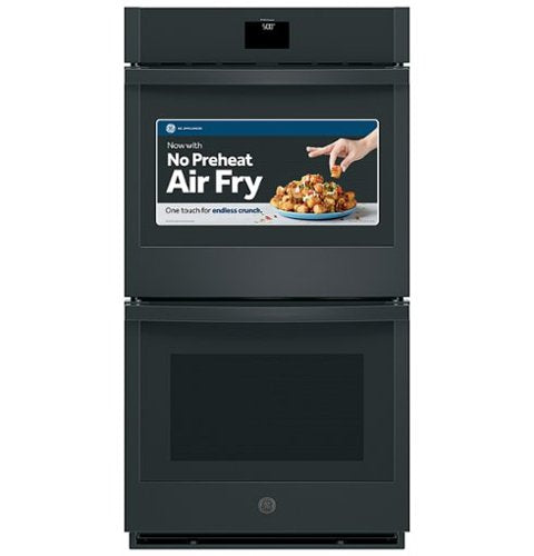 GE - 27" Built-In Electric Convection Double Wall Oven with No Preheat Air Fry - Black