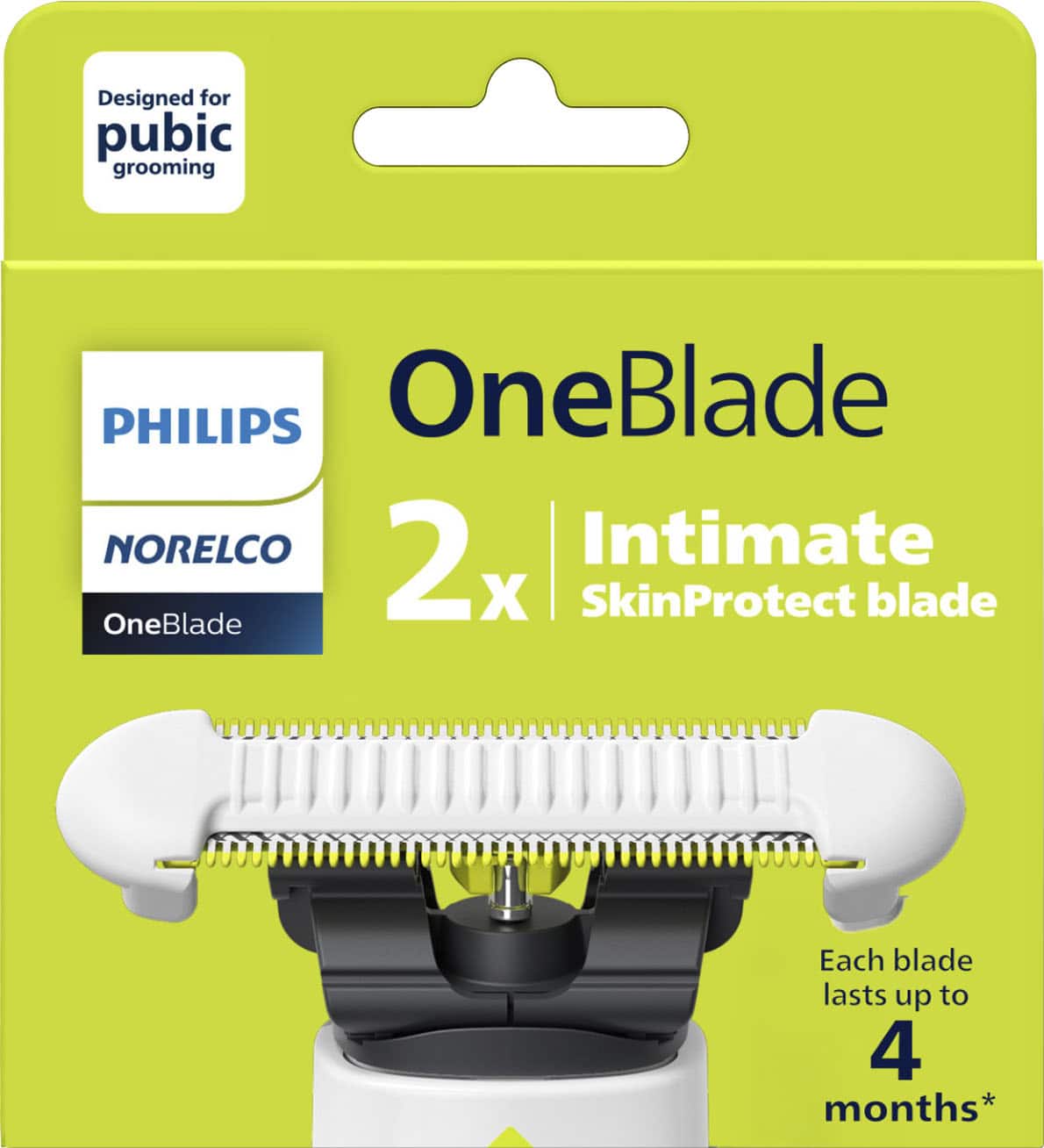 Philips Norelco - OneBlade Intimate Replacement Blade 2 pack - White, Silver