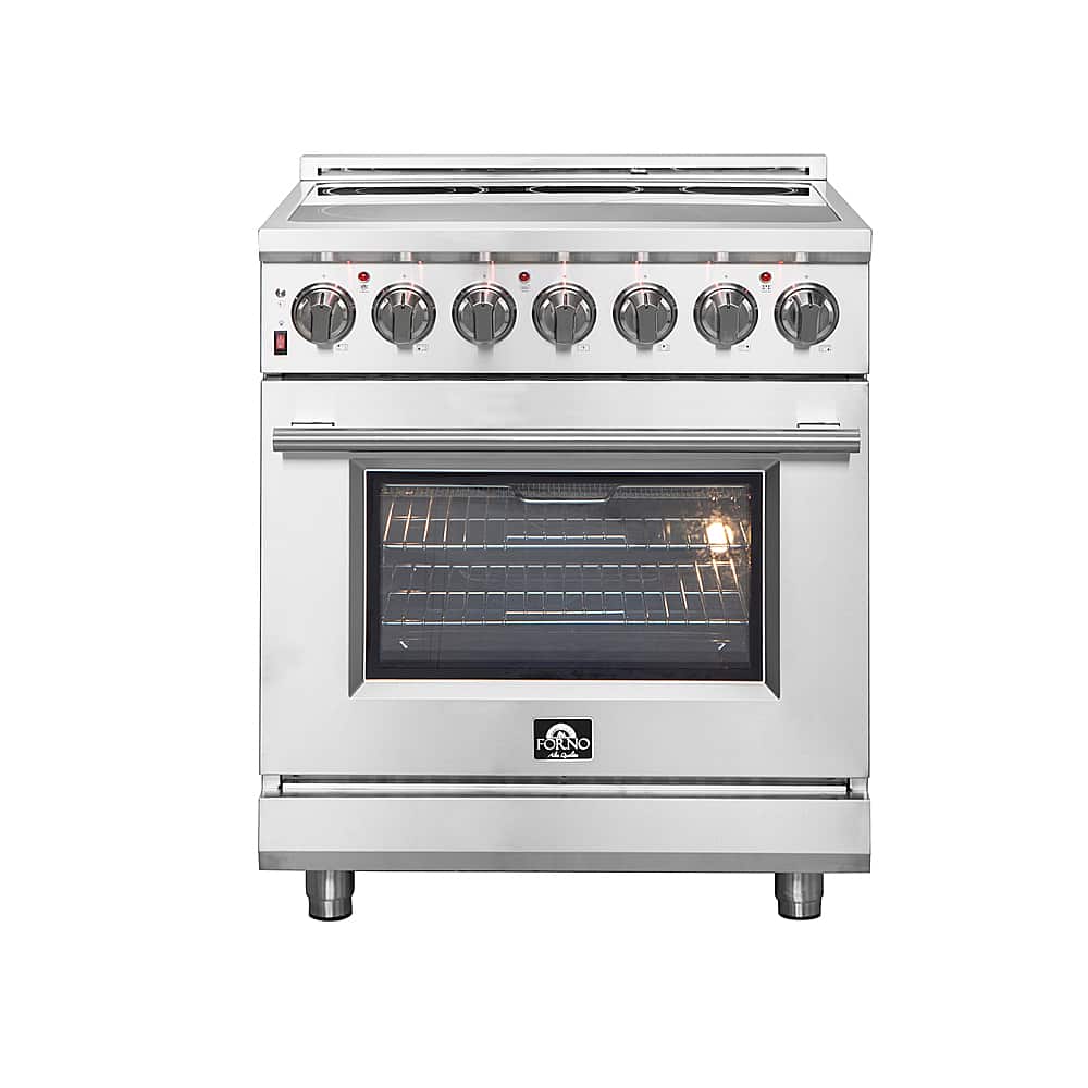 Forno Appliances - 30 in. Wide 4 Elements Massimo 4.32 Cu. Ft. Freestanding Electric Range with Steam Cleaning - Stainless Steel