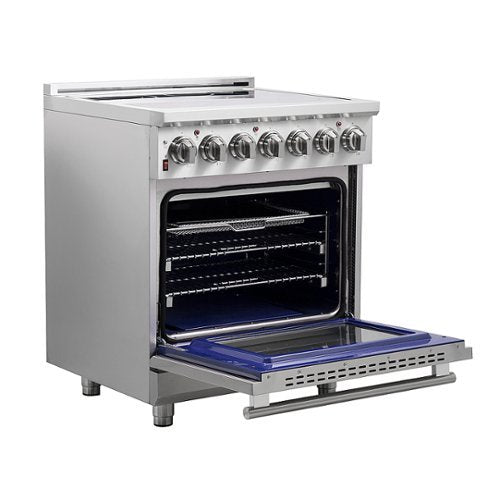 Forno Appliances - 30 in. Wide 4 Elements Massimo 4.32 Cu. Ft. Freestanding Electric Range with Steam Cleaning - Stainless Steel