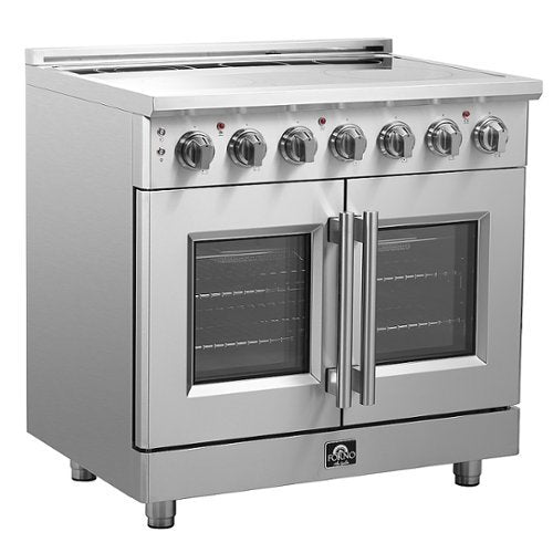 Forno Appliances - 36 in. Wide 5 Elements Massimo 5.36 Cu. Ft. Freestanding Electric Range with French Doors - Stainless Steel