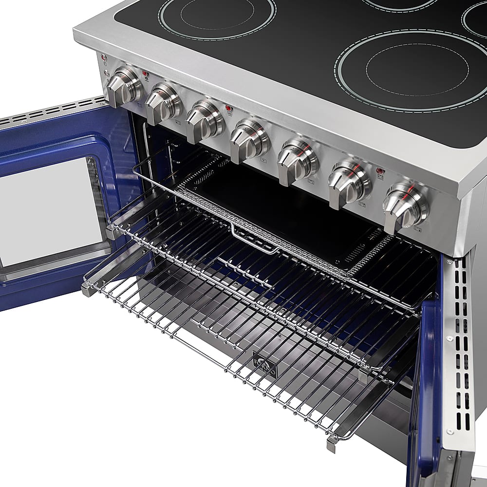 Forno Appliances - 36 in. Wide 5 Elements Massimo 5.36 Cu. Ft. Freestanding Electric Range with French Doors - Stainless Steel