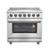 Forno Appliances - 36 in. Wide 5 Elements Massimo 5.36 Cu. Ft. Freestanding Electric Range with Steam Cleaning and Chef Door - Stainless Steel