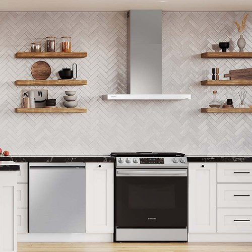 Samsung - Bespoke Chimney Hood Extension Kit for 30" and 36" Range Hoods - Stainless Steel