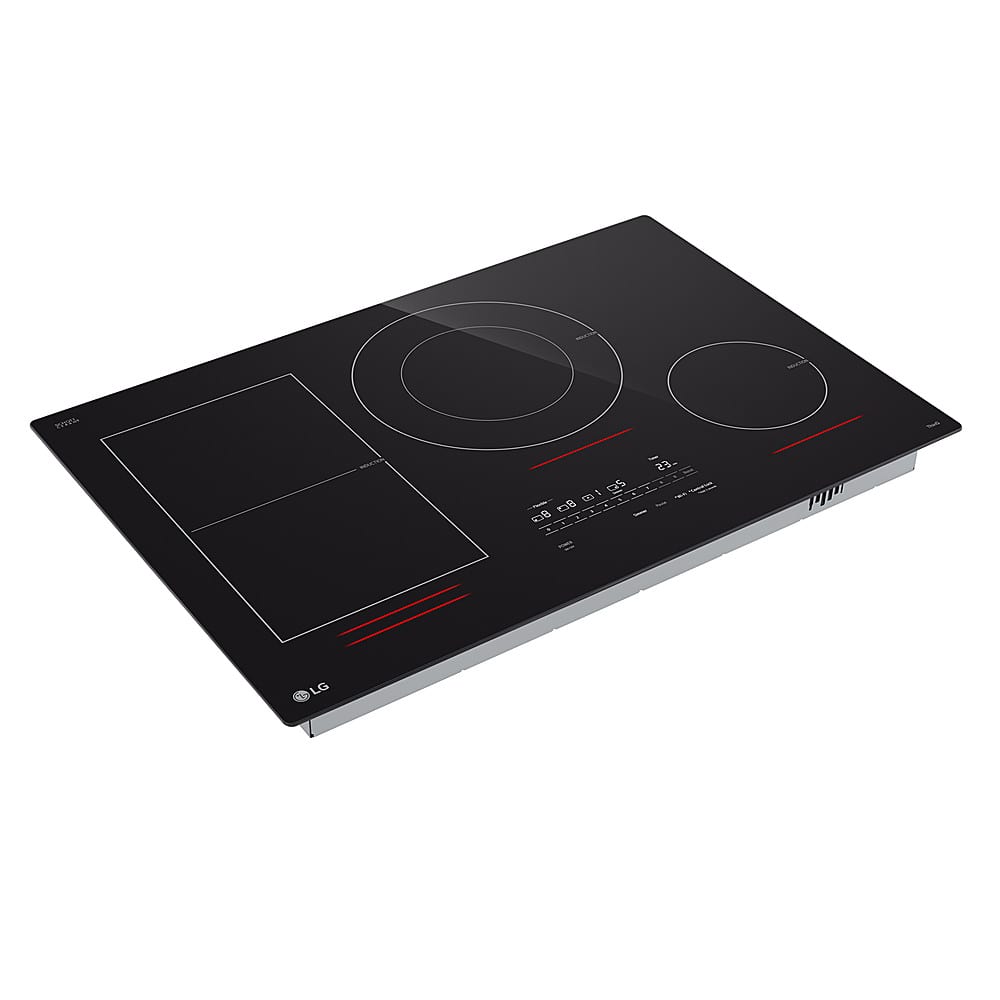 LG - 30-in Wide Built-In Electric Induction Smart Cooktop with 4 Elements and UltraHeat 5.0kW Element - Black Ceramic