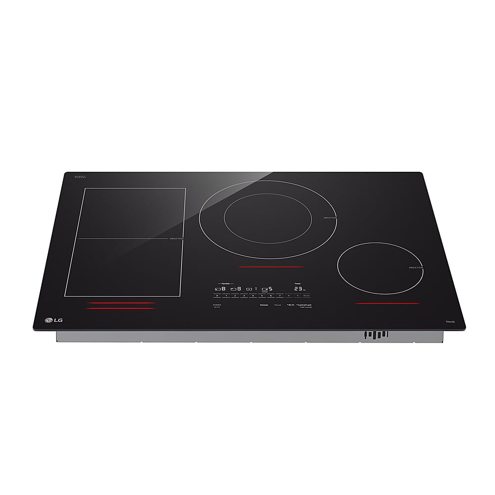 LG - 30-in Wide Built-In Electric Induction Smart Cooktop with 4 Elements and UltraHeat 5.0kW Element - Black Ceramic
