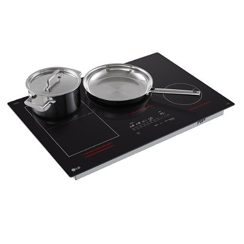 LG - 30-in Wide Built-In Electric Induction Smart Cooktop with 4 Elements and UltraHeat 5.0kW Element - Black Ceramic