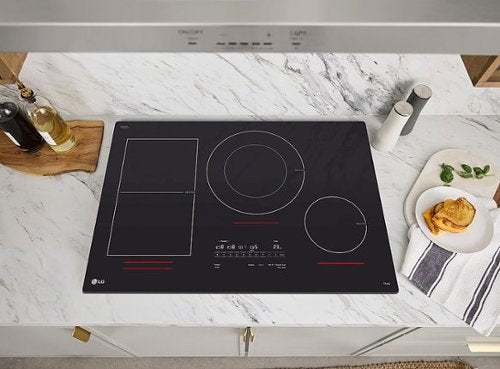 LG - 30-in Wide Built-In Electric Induction Smart Cooktop with 4 Elements and UltraHeat 5.0kW Element - Black Ceramic