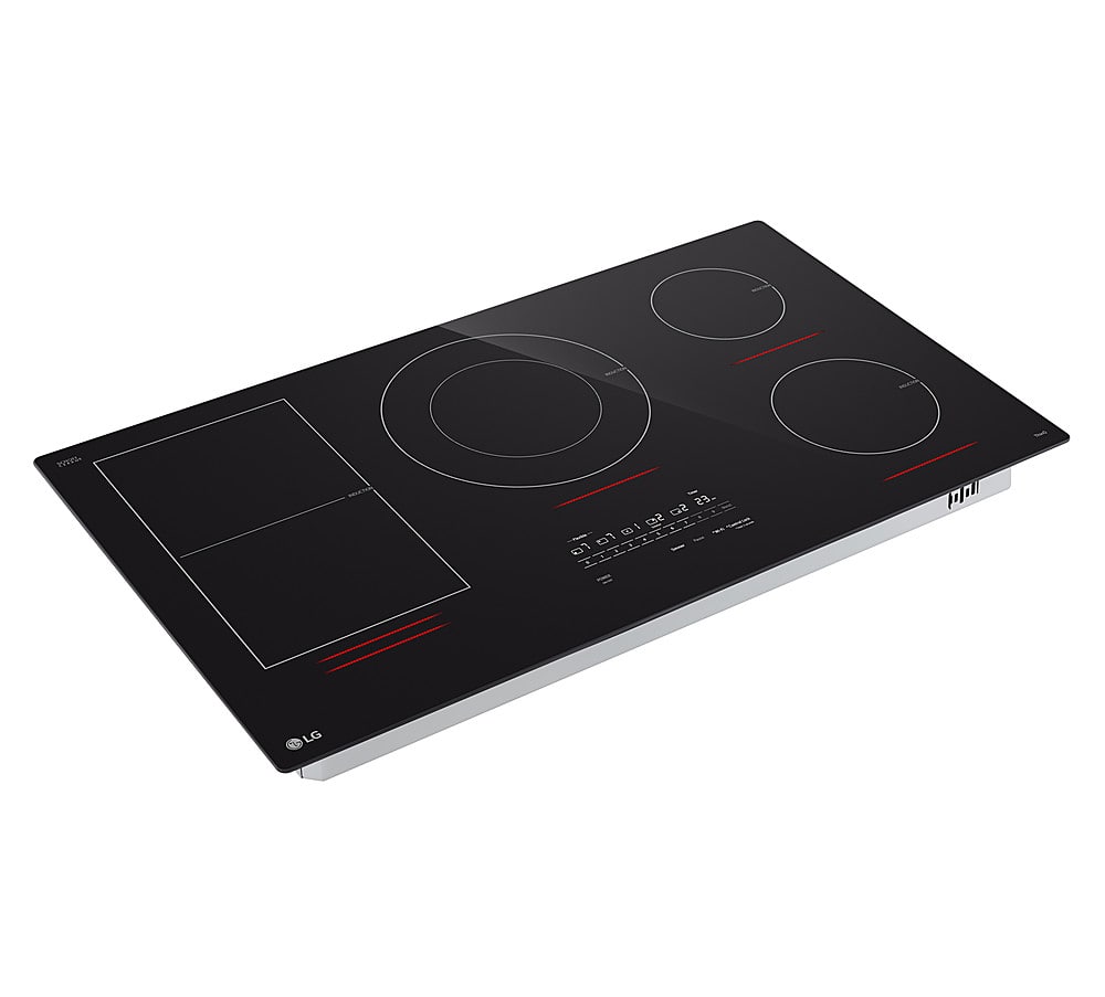 LG - 36-in Wide Built-In Electric Induction Smart Cooktop with 5 Elements and UltraHeat 5.0kW Element - Black Ceramic