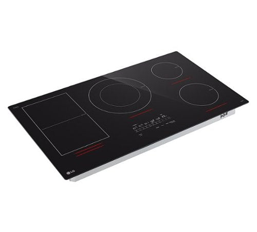 LG - 36-in Wide Built-In Electric Induction Smart Cooktop with 5 Elements and UltraHeat 5.0kW Element - Black Ceramic