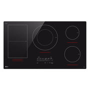 LG - 36-in Wide Built-In Electric Induction Smart Cooktop with 5 Elements and UltraHeat 5.0kW Element - Black Ceramic