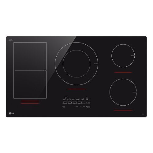 LG - 36-in Wide Built-In Electric Induction Smart Cooktop with 5 Elements and UltraHeat 5.0kW Element - Black Ceramic