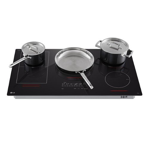 LG - 36-in Wide Built-In Electric Induction Smart Cooktop with 5 Elements and UltraHeat 5.0kW Element - Black Ceramic
