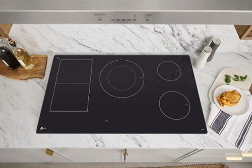 LG - 36-in Wide Built-In Electric Induction Smart Cooktop with 5 Elements and UltraHeat 5.0kW Element - Black Ceramic