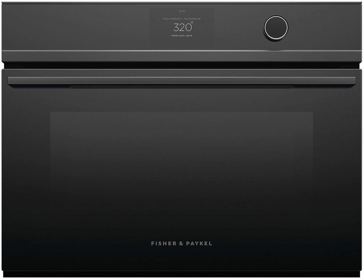 Fisher & Paykel - 24" Built-in Single Electric Convection Speed Wall Oven - Black
