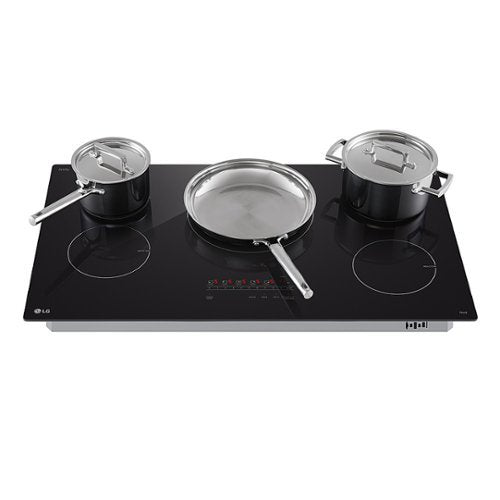 LG - 36-in Wide Built-in Electric Induction Smart Cooktop with 5 Elements and UltraHeat 4.3kW Power Element - Black Ceramic