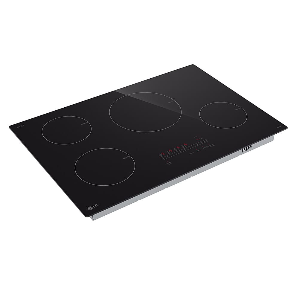 LG - 30-in Wide Built-in Electric Induction Smart Cooktop with 4 Elements and UltraHeat 4.3kW Power Element - Black Ceramic