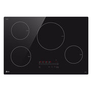 LG - 30-in Wide Built-in Electric Induction Smart Cooktop with 4 Elements and UltraHeat 4.3kW Power Element - Black Ceramic
