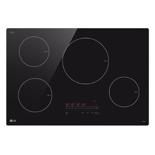 LG - 30-in Wide Built-in Electric Induction Smart Cooktop with 4 Elements and UltraHeat 4.3kW Power Element - Black Ceramic