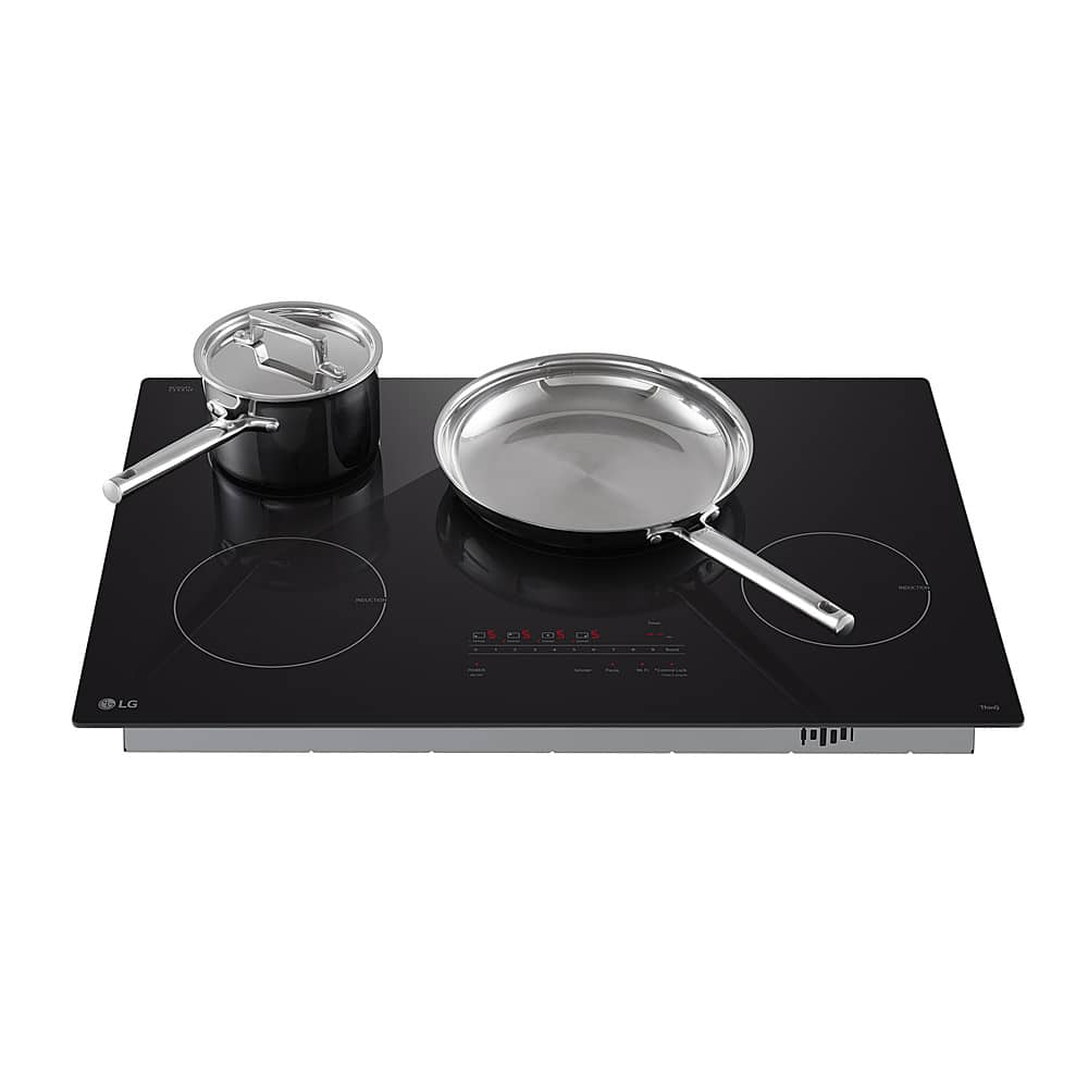 LG - 30-in Wide Built-in Electric Induction Smart Cooktop with 4 Elements and UltraHeat 4.3kW Power Element - Black Ceramic