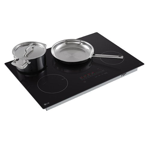 LG - 30-in Wide Built-in Electric Induction Smart Cooktop with 4 Elements and UltraHeat 4.3kW Power Element - Black Ceramic